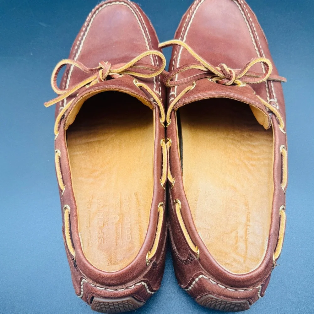 Sperry Gold Cup Driver Loafers Mens 11M Tan Brown Leather Harpswell STS10765